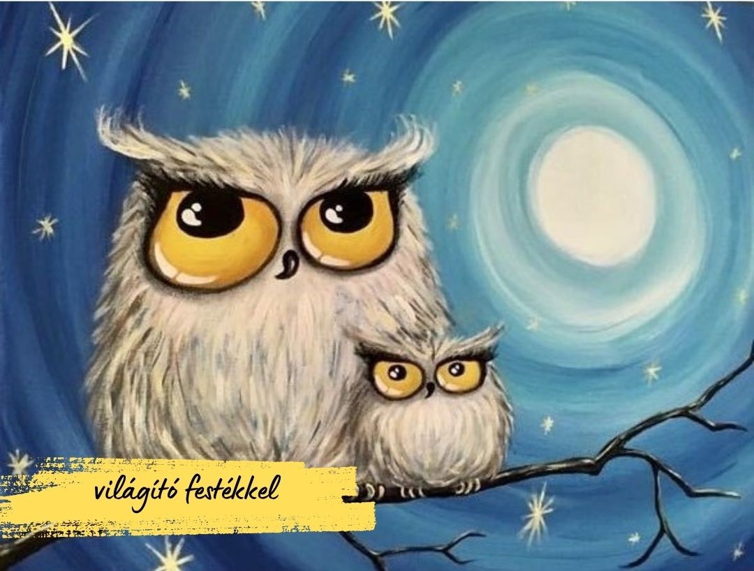 Katart élményfestés - Bagoly család