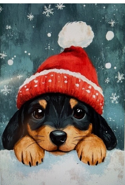 Katart élményfestés - Kutyus sapkában