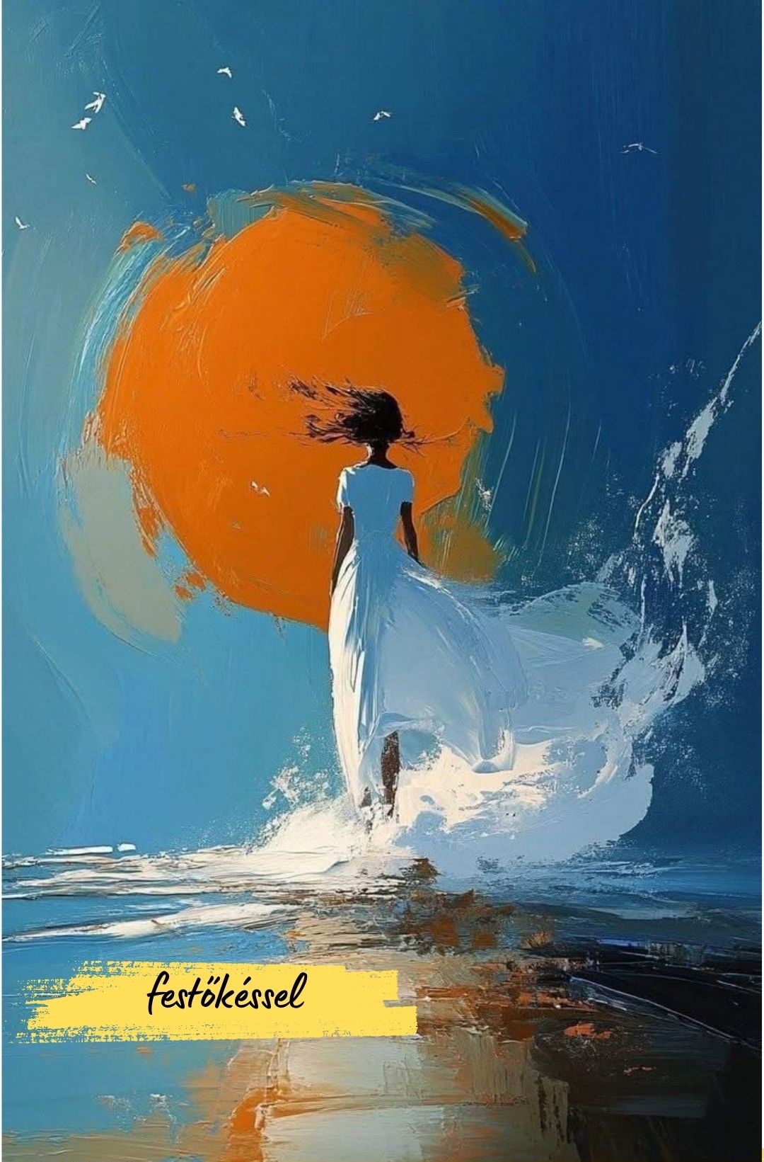 Katart élményfestés - Nő fehérben