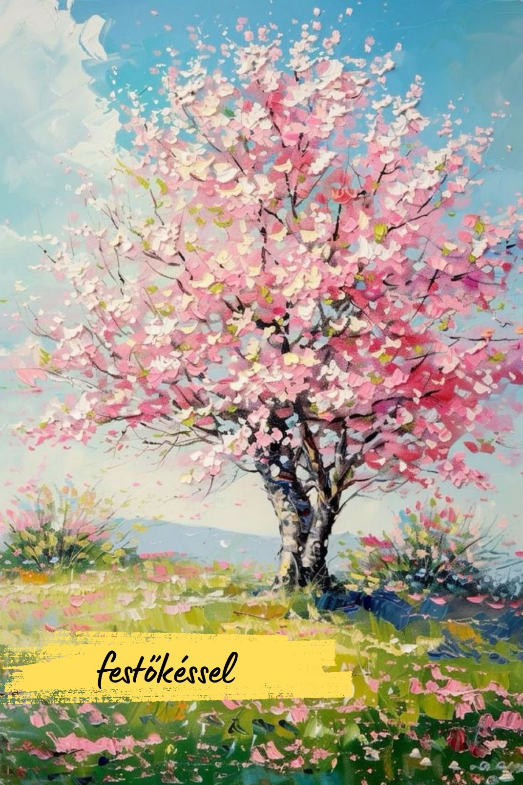 Katart élményfestés - Virágzó barackfa